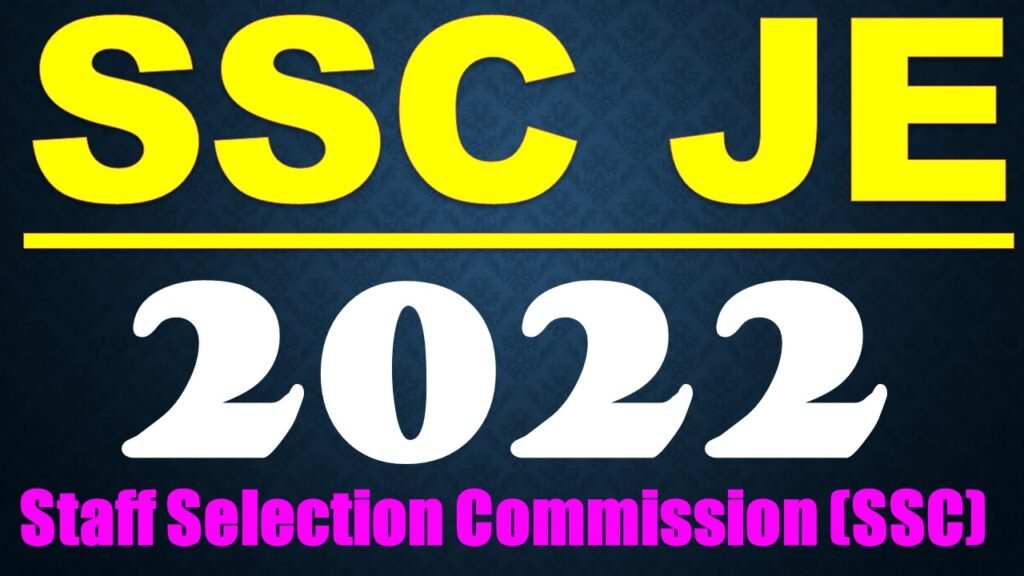 SSC JE Junior Engineer Online Form 2022