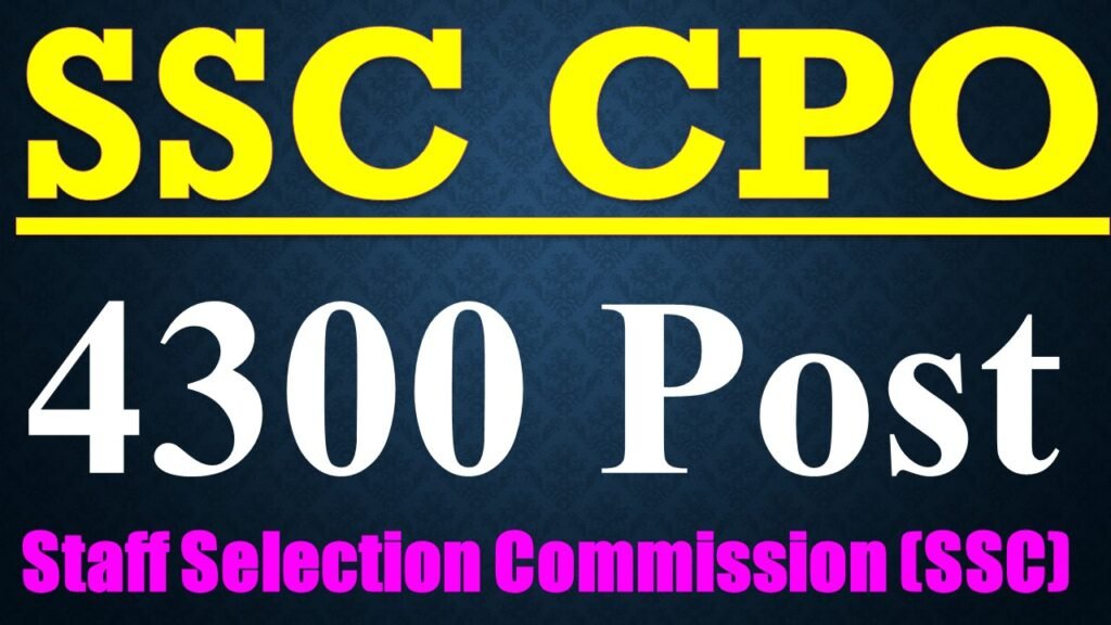 SSC CPO SI Online Form 2022