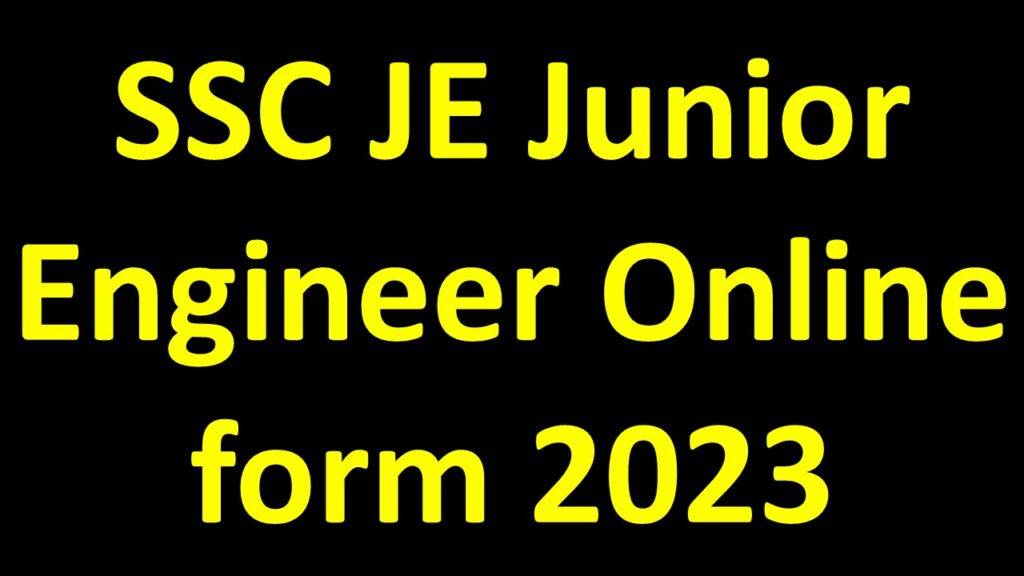 SSC JE Junior Engineer Online form